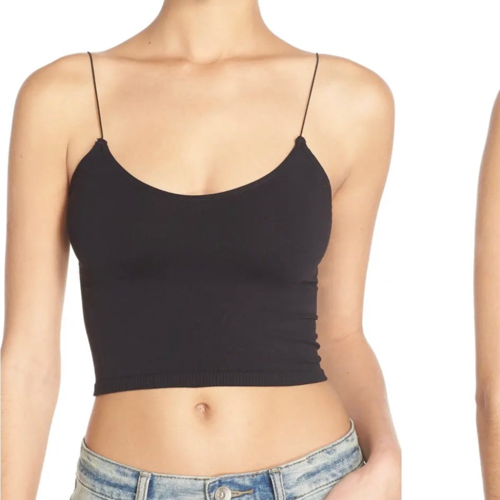 Free People Skinny Strap Seamless Brami in Navy